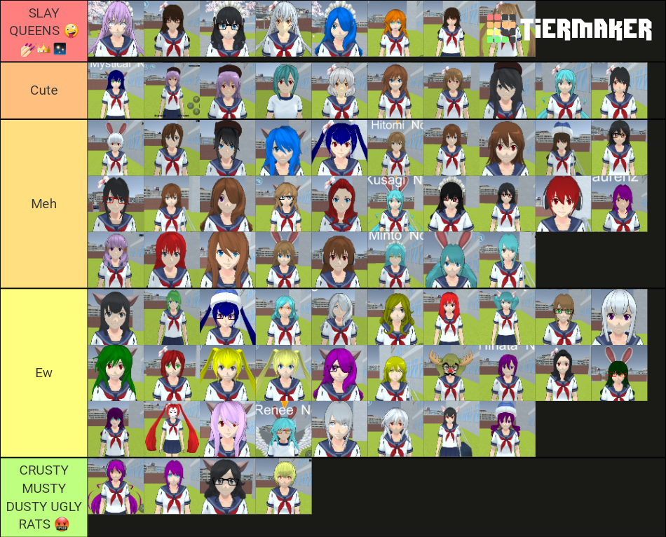 HSS2018 Girl NPCs Tier List Community Rankings TierMaker