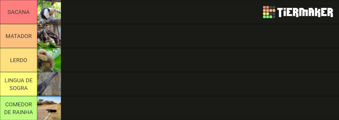 TAMANDUÁ SACANA Tier List Community Rankings TierMaker