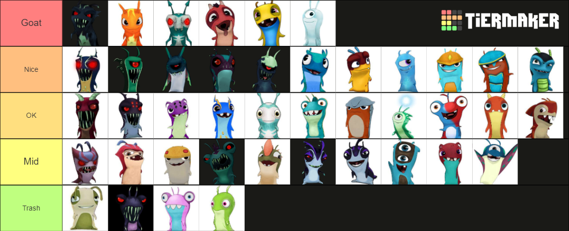 All Slugs Of Slugterra All Evils And Elementals Tier List