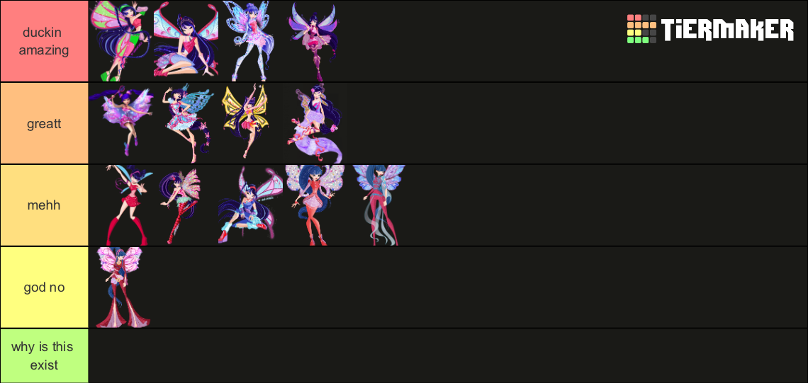 Winx Musa All Transformations Tier List Community Rankings TierMaker