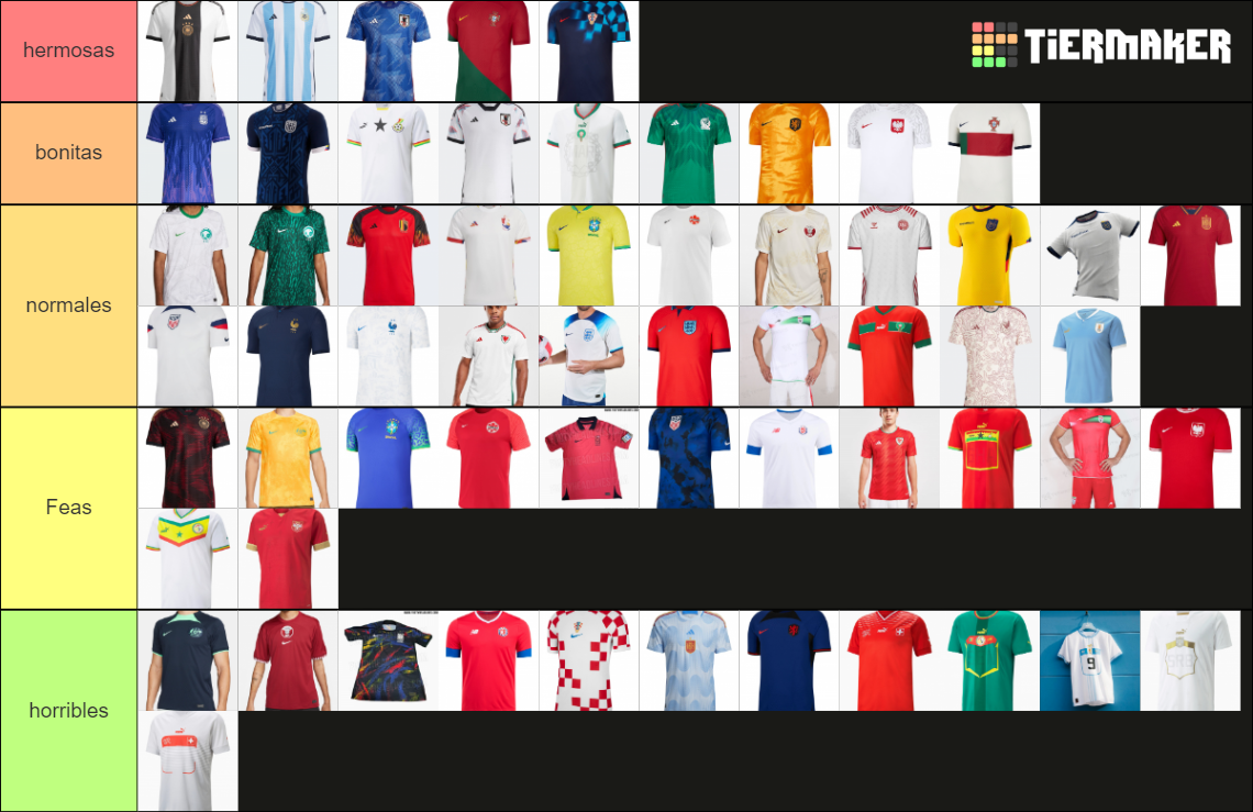 Camisetas Mundial Tier List Community Rankings Tiermaker