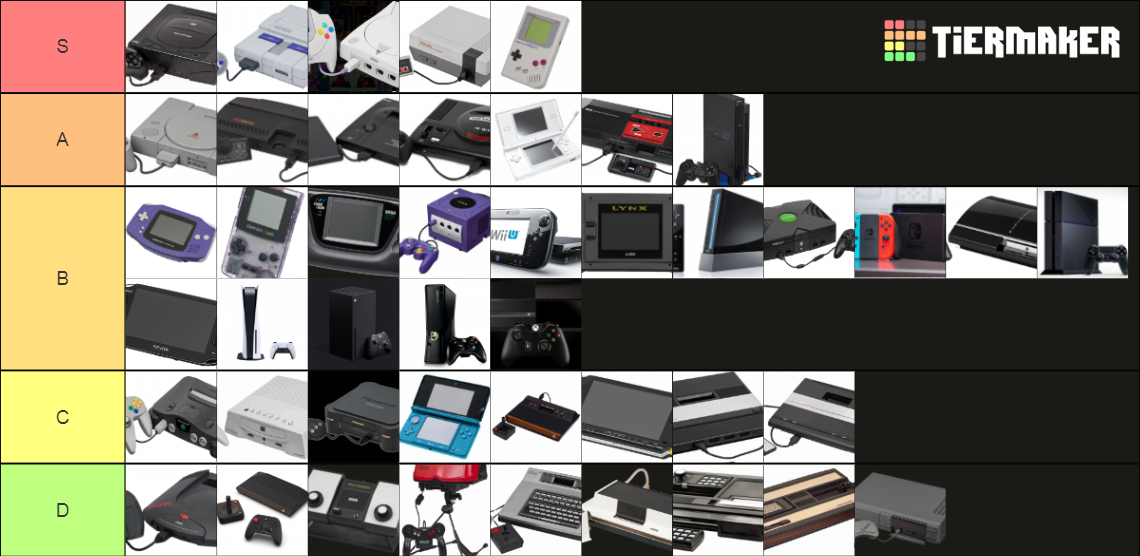 Ranking Every Main Video Game Console From Each Generation Tier List