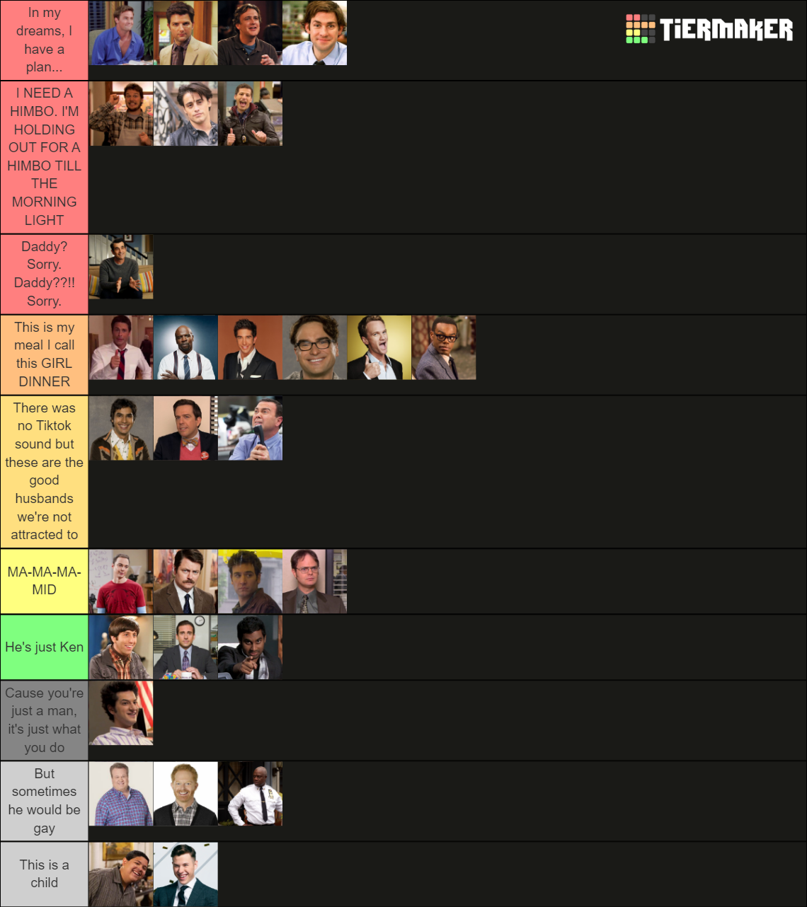 Sitcom Men I D Consider Marrying As A Lesbian Tier List Community