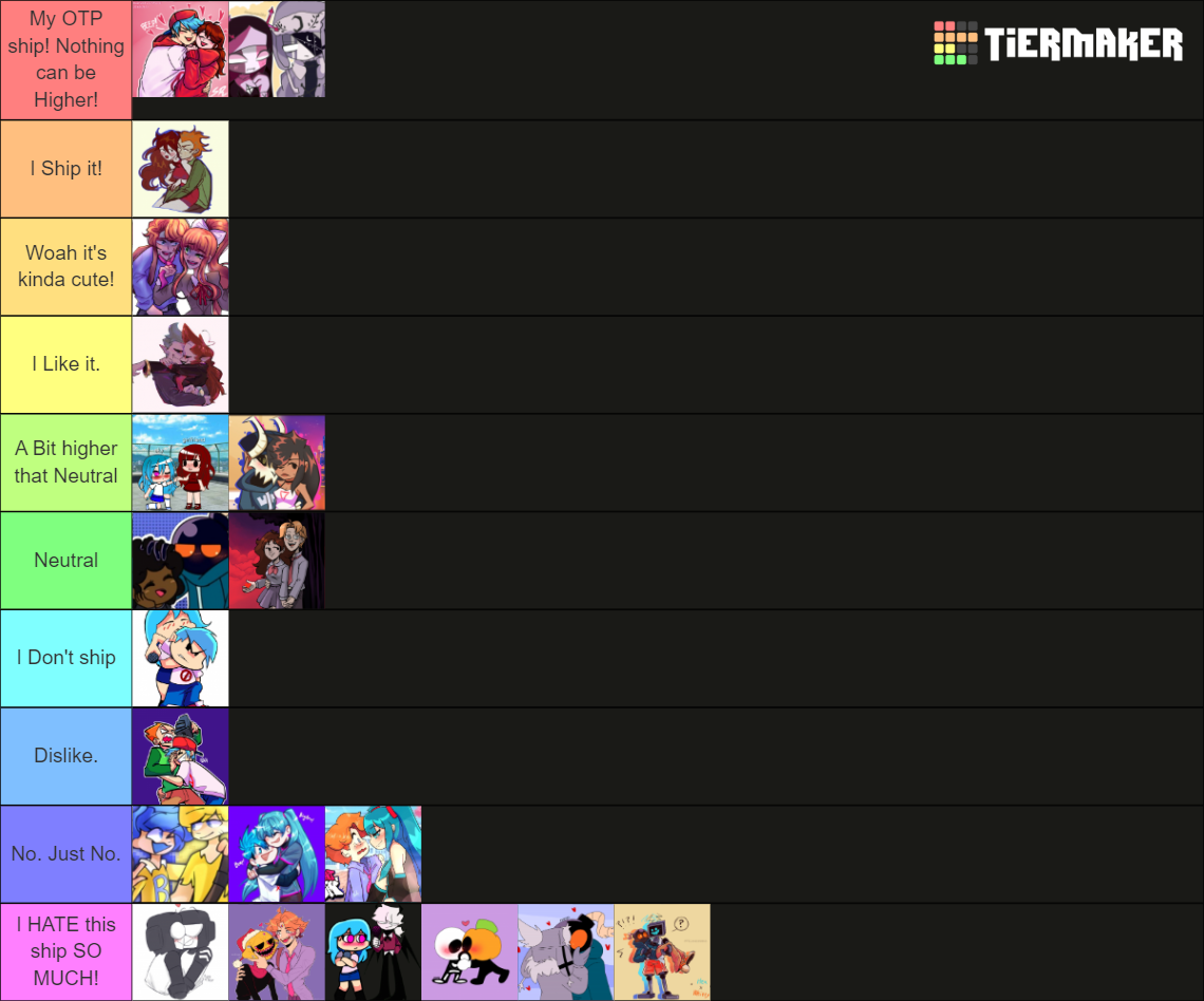 Friday Night Funkin Fnf Ships Tierlist Fixed Tier List Community