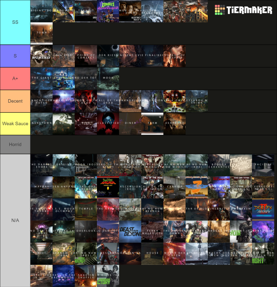 Every Single Call Of Duty Zombie Maps Tier List Community Rankings