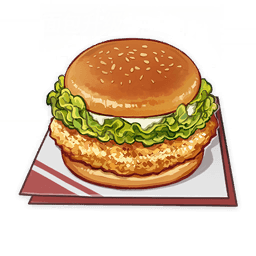 Golden Chicken Burger — What Would You Eat In Genshin? Genshin Impact Food Tier List option 97