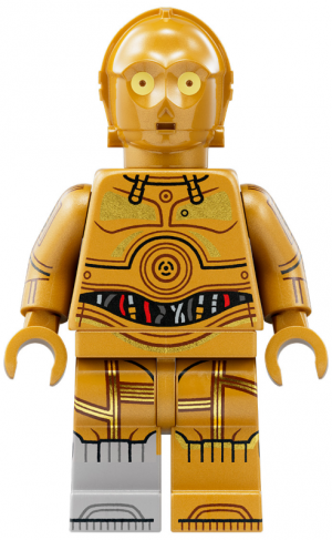 Zzzzz 1727478134c 3po Molded Light Bluish Gray Right Foot Printed Arms — Lego Star Wars Minifigures option 156