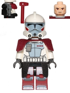 Zzzzz 1727478136clone Arc Trooper Hammer Rancor Battalion Phase 2 Dark Red Cloth Pauldron Black Cloth Kama Large Eyes — Lego Star Wars Minifigures option 189