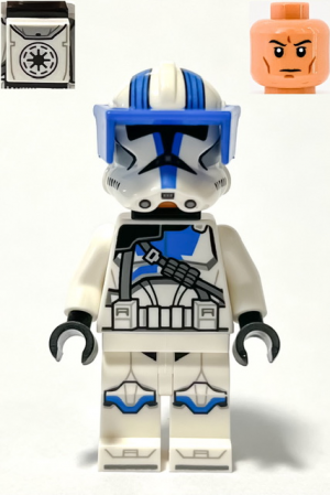 Zzzzz 1727478137clone Heavy Trooper 501st Legion Phase 2 White Arms Blue Visor Backpack Nougat Head Helmet With Holes — Lego Star Wars Minifigures option 199