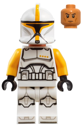 Zzzzz 1727478138clone Trooper Commander Phase 1 Bright Light Orange Arms Nougat Head — Lego Star Wars Minifigures option 214