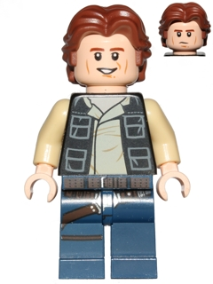 Zzzzz 1727478262han Solo Dark Blue Legs Vest With Pockets Wavy Hair — Lego Star Wars Minifigures option 436