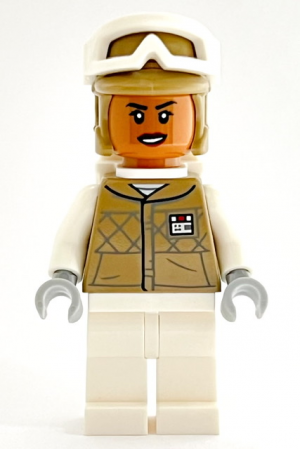 Zzzzz 1727478263hoth Rebel Trooper Dark Tan Uniform And Helmet White Legs And Backpack Female — Lego Star Wars Minifigures option 445