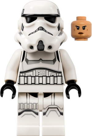 Zzzzz 1727478266imperial Stormtrooper Female Dual Molded Helmet With Light Bluish Gray Panels On Back Shoulder Belts Nougat Head — Lego Star Wars Minifigures option 494