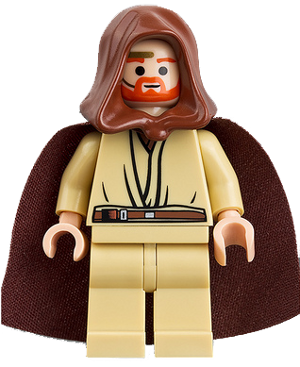 Zzzzz 1727478428obi Wan Kenobi Young Light Nougat Reddish Brown Hood And Cape Gold Headset — Lego Star Wars Minifigures option 658