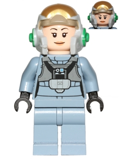 Zzzzz 1727478491rebel Pilot A Wing Open Helmet Sand Blue Jumpsuit Female — Lego Star Wars Minifigures option 752