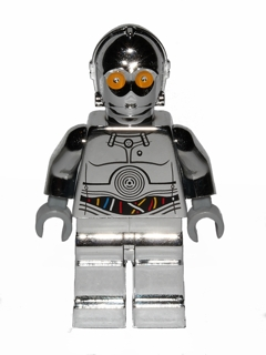 Zzzzz 1727478586tc 14 Protocol Droid Chrome Silver With Blue Red And White Wires Pattern — Lego Star Wars Minifigures option 892