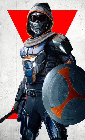 Zzzzz 1732724665taskmaster Bw Character Poster — Live Action Superhero and Supervillains Suits/Designs option 105