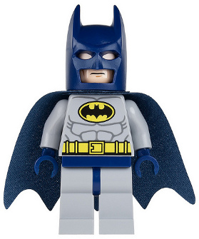Sh0025 Batman Light Bluish Gray Suit With Yellow Belt And Crest Dark Blue Mask And Cape Type 1 Cowl — All Lego Batman Figures - Heroes and Villains option 117