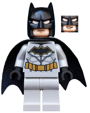 Sh0552 Batman Light Bluish Gray Suit With Gold Belt Black Crest Mask And Cape Type 3 Cowl — All Lego Batman Figures - Heroes and Villains option 295