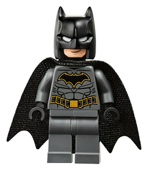 Sh0589 Batman Dark Bluish Gray Suit With Gold Outline Belt And Crest Mask And Cape Type 3 Cowl Teardrop Neck Cut Spongy Cape — All Lego Batman Figures - Heroes and Villains option 299