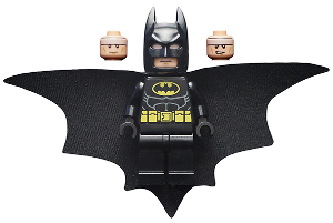 Sh0648 Batman Black Suit With Yellow Belt And Crest Type 2 Cowl Outstretched Cape — All Lego Batman Figures - Heroes and Villains option 316