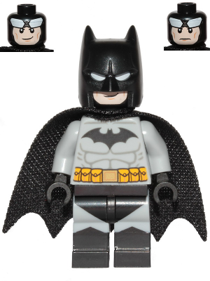 Sh0689 Batman Light Bluish Gray Suit With Yellow Belt Black Crest Mask And Cape Type 3 Cowl — All Lego Batman Figures - Heroes and Villains option 327