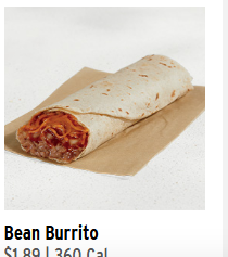 Bean Burrito — Taco Bell Tina's Ultimate Taco Bell Tier List option 7