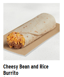 Cheesy Bean And Rice Burrito — Taco Bell Tina's Ultimate Taco Bell Tier List option 16