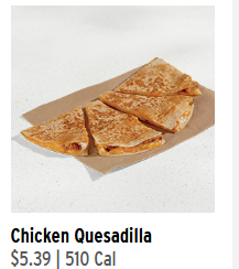 Chicken Quesadilla — Taco Bell Tina's Ultimate Taco Bell Tier List option 21