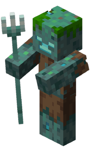 150px Drownedwithtrident — ALL Minecraft Mobs (Up to Chase the Skies) option 35
