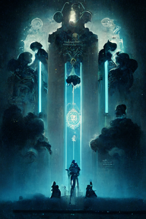 Naniadestiny2artposterofsevenmetalpillarsfloatingbeh4f9deee8 3c48 43c9 A9bd 41832b5dece1png — 12 Miles Below - Book cover tempaltes option 4