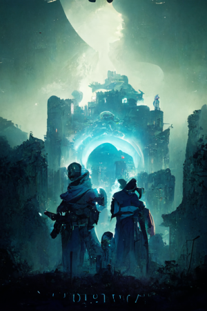 Nanidestiny2artposterthreeexplorerssneakingaroundmassi2f8d1d28 Fd7c 477c 84b3 01608c16265epng — 12 Miles Below - Book cover tempaltes option 12