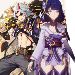 Arataki Itto And Raiden Shogunpng — [325+ ships] Genshin Impact Ships option 43
