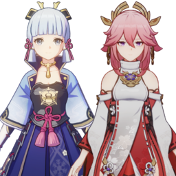 Kamisato Ayaka And Yae Mikopng — [325+ ships] Genshin Impact Ships option 241