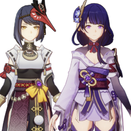 Kujou Sara And Raiden Shogunpng — [325+ ships] Genshin Impact Ships option 260