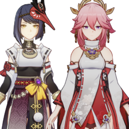 Kujou Sara And Yae Mikopng — [325+ ships] Genshin Impact Ships option 264