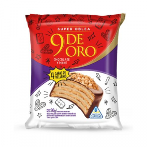 Super Oblea 9 De Oro Chocolate Y Mani 30 Gr 1jpg — Alfajores argentinos solo los mejores. option 149