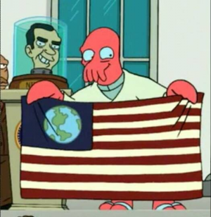 Zoidbergwithflagjpg — Futurama Characters (outdated) option 347