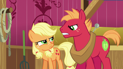 Youngapplejackandbigmcintoshglareateachothers6e23png — My little Pony Friendship is Magic Season 6 option 26