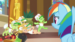Rainbowdashwatchesthegranniesstretchs8e5png — My little Pony Friendship is Magic Season 8 option 15