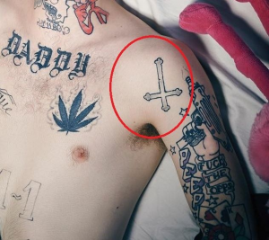 Lil peep upside down cross earring deals