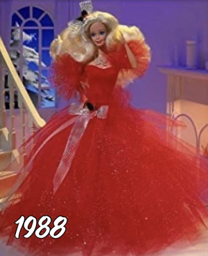 Barbie navideña on sale 1988