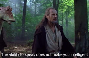 Theabilitytospeakdoesnotmakeyouintelligentbannerpng — Star Wars Quotes (Prequels) option 66