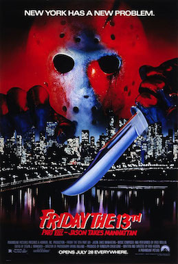 Fridaythe13thpartviii Jasontakesmanhattan1989theatricalposterjpg — The Big 6 Slasher Franchises option 23