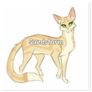 16150 - safe, artist:vanycat, sandstorm (warrior cats), cat, feline,  mammal, feral, warrior cats, angry, character name, claws, fangs, female,  fur, green background, paws, sharp teeth, simple background, solo, solo  female, tail, teeth