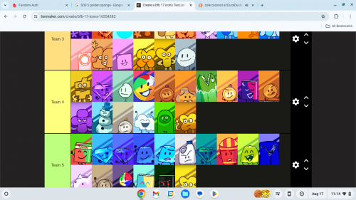 Create a BFB series 3 tales of the BFB prize a bfb again Tier List ...