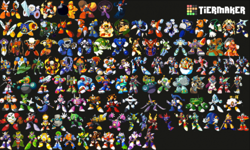 Create a mega man 1 2 3 4 5 6 7 8 and bass 9 10 11 all 113 robot mast ...