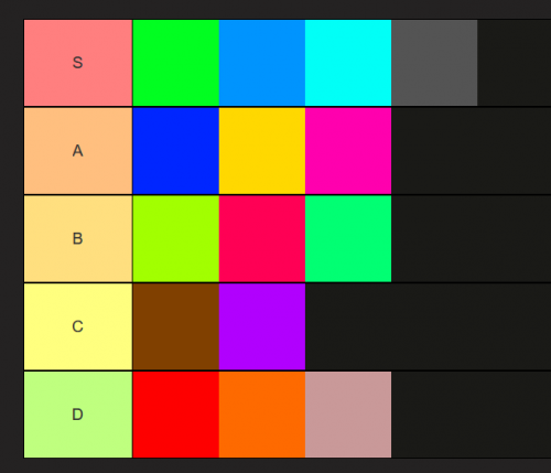 Create a Main colors Tier List - TierMaker