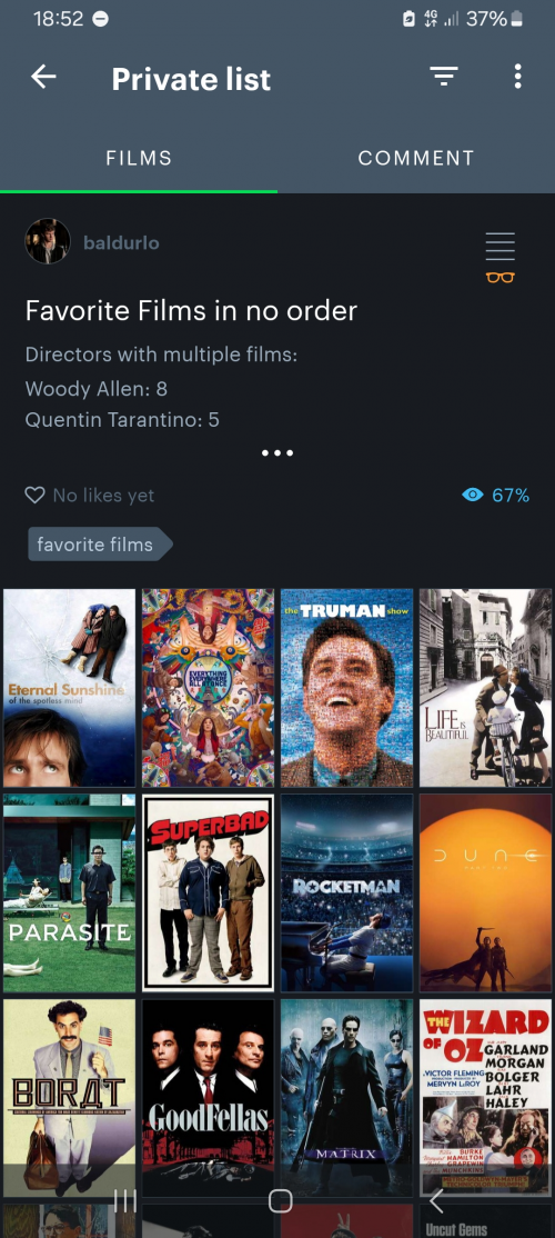 Create a My Favorite Films Tier List - TierMaker