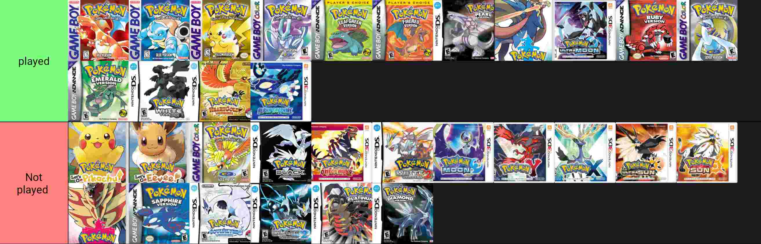 Pokemon Mainline Games Tier List (Community Rankings) - TierMaker